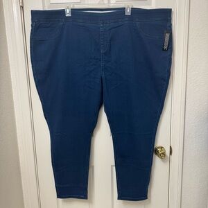Denim & Company Women Blue Denim Stretch Jeggings Plus Size 5X Pullon D&CO Jeans